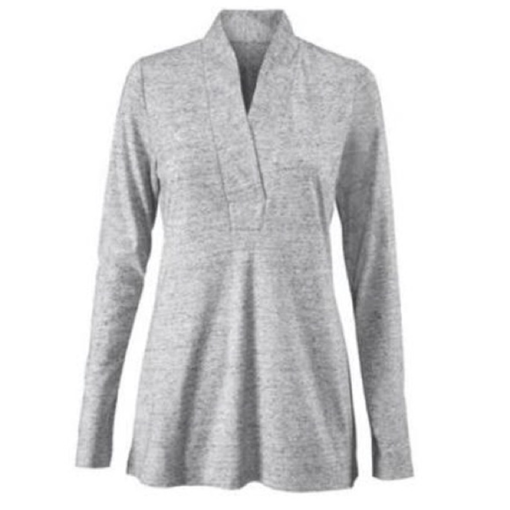 Cabi Grey Long Sleeve Placket Tee. Size Small
